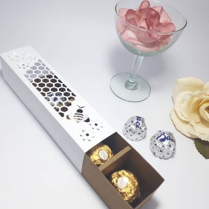Arquivo de corte SVG Caixa de presente de chocolate Porta-doces em formato de favo de mel Arquivo de corte Modelo Cricut Caixa de lembrancinhas Colmeia Dxf Caixa de bombons Dia dos Namorados