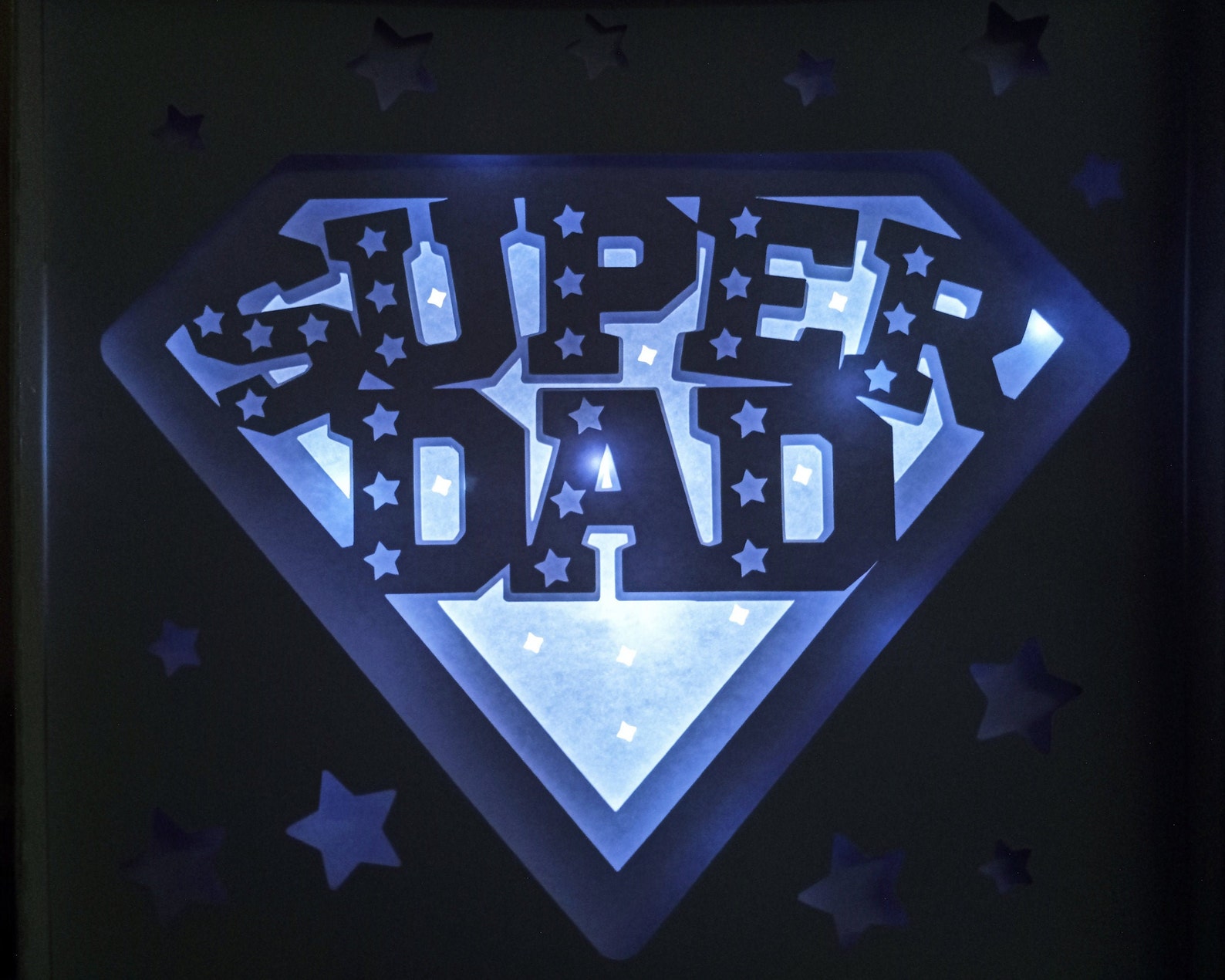 Download Shadow Box SVG 3D Layered SVG Fathers Day Super Dad Svg Paper | Etsy