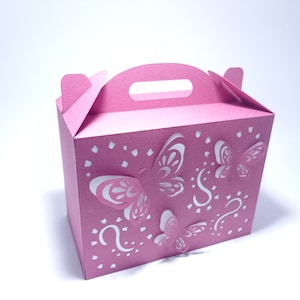 Boîte à pignon SVG, boîte à papillons, fichier de découpe DIY SVG Cricut Silhouette Cameo, boîte cadeau découpée au laser