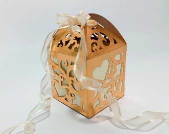 SVG Gift Box Swirly Arabesques Wedding Favor Boxes Template Cricut Cutting File DXF Silohuette Laser Cut Treat Box