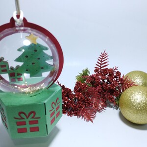 SVG Snow Globe Ornament Ball Gift Box Christmas Tree Gift Svg Cut Files ...