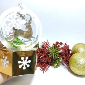 SVG Snow Globe Ornament Ball Gift Box Reindeer Svg Cut Files Candy ...