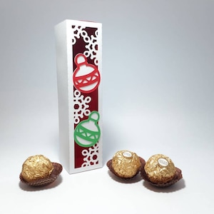 SVG Christmas Ball czekoladowe pudełko upominkowe SVG pliki cięte pojemnik na cukierki Cricut szablon pudełko na świąteczne przysmaki Dxf pudełko Bonbonniere Christmas Favor