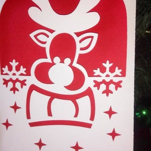 Cartes de vœux de Noël SVG, fichiers de découpe SVG de Noël, carte de Noël, Joyeux Noël SVG, cadeau de Noël, carte de renne