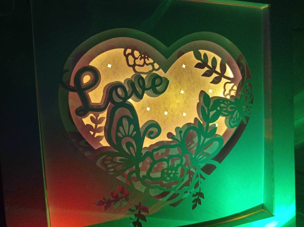 Shadow Box SVG 3D Layered SVG Love you Butterfly Paper Cut | Etsy