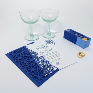 Set Trouwenvelop Uitnodiging en Snoepdoos Sjabloon Marokkaanse Bruiloft | Cricut snijbestand | Silhouet Cameo | Lasergesneden