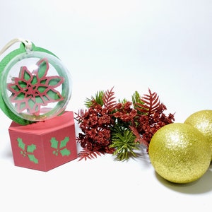 SVG Snow Globe Ornament Ball Gift Box Christmas Flower Svg Cut Files ...