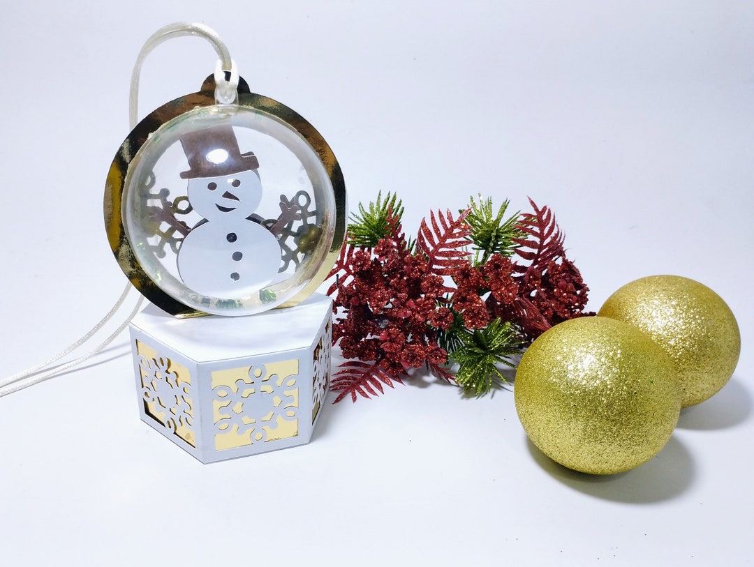 SVG Snow Globe Ornament Ball Gift Box Snowman Svg Cut Files Candy ...