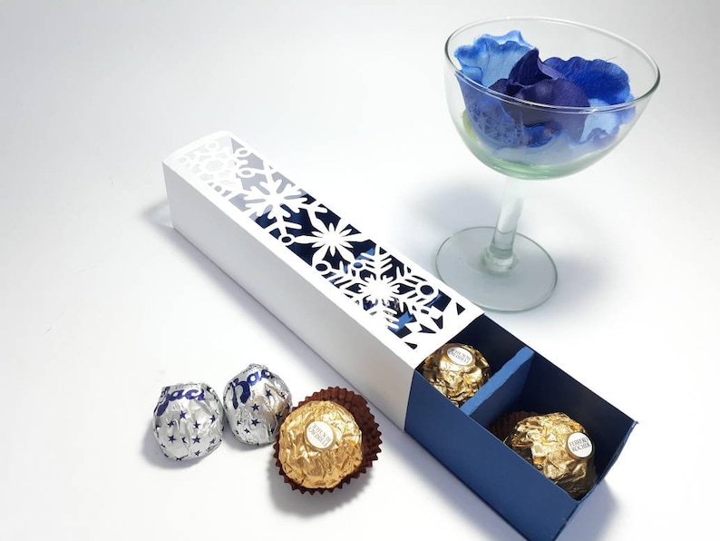 Download SVG Cut File Chocolate Gift Box Snowflakes Candy Holder ...