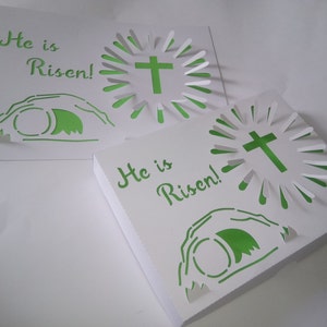 SVG He is Risen Easter Paper Cut Art Empty Tomb Papercraft Pop Up DIY Template Cutting File  DXf Silohuette Laser Cut