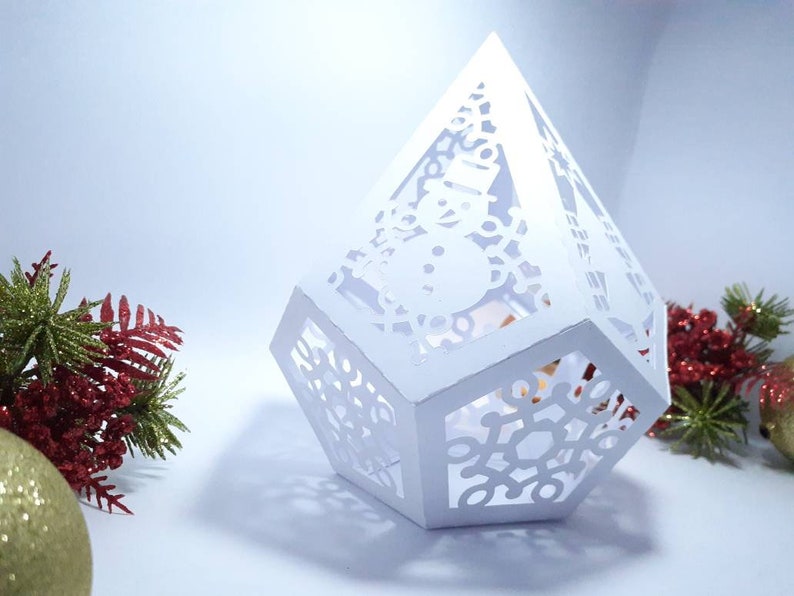 SVG Christmas Centerpiece Cricut Lantern 3D Paper Craft | Etsy