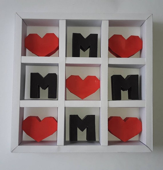 Download Mothers Day Papercraft 3d Tic Tac Toe Gift For Mom Xs And Etsy
