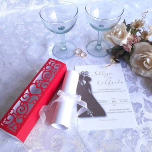 SVG Wedding Invitation Box Swirly Cut File Cricut Template Swirly Heart Favor Box Valentine's Day dxf Wedding Gift Box Silhouette Cameo image 2