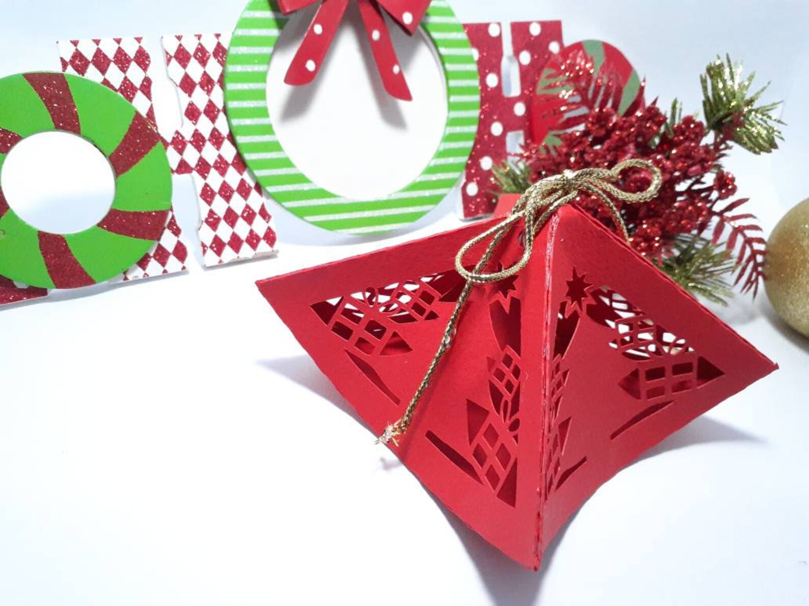 SVG Christmas Ornament Box Cricut Lantern 3D Paper Craft Tree - Etsy