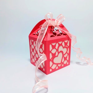 SVG Geschenkdoos Bruiloft Hart Kant Gunstdozen Sjabloon Cricut Snijbestand DXF Silohuette Lasergesneden Traktatiedoos