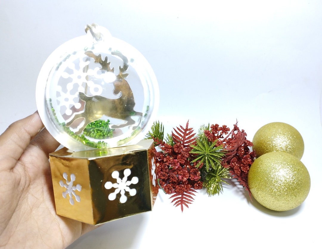 SVG Snow Globe Ornament Ball Gift Box Reindeer Svg Cut Files Candy ...