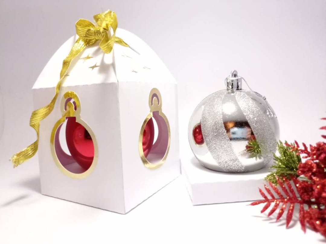 Christmas Ornament Box SVG Template Ball 80 Mm Christmas Ornament Gift