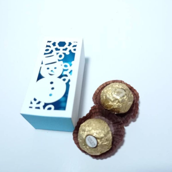 SVG Boîte cadeau en chocolat de Noël Mini boîte de bonbons Svg Fichiers coupés Porte-bonbons Cricut Boîte de friandises de Noël Bonbonniere Boîte de Noël Favor