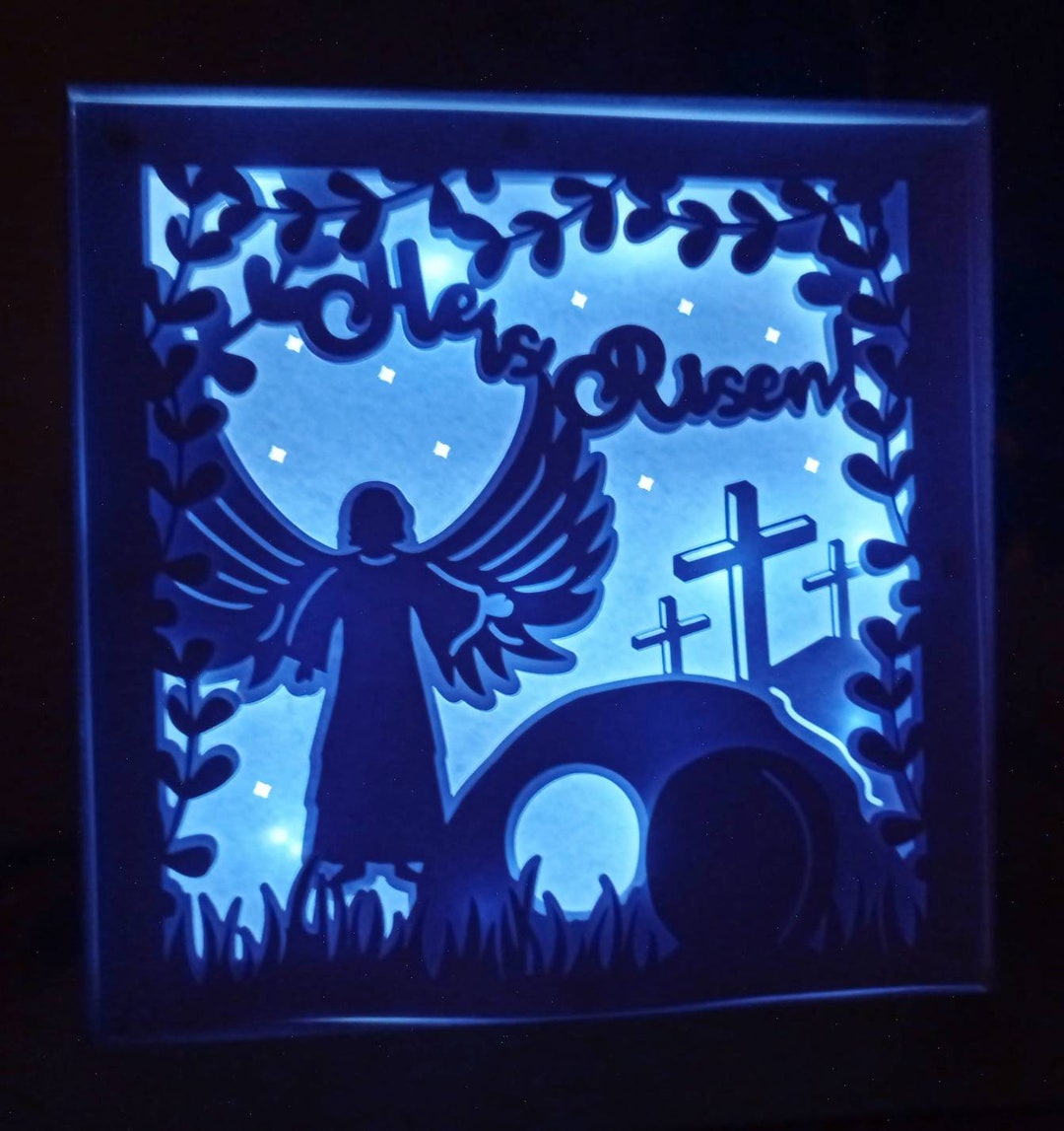 Shadow Box SVG 3D Layered SVG Easter Empty Tomb Paper Cut Light Box ...