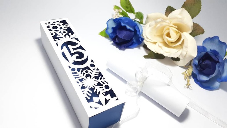 Download SVG Sweet 15 Invitation Box Snowflakes Cut File Cricut | Etsy