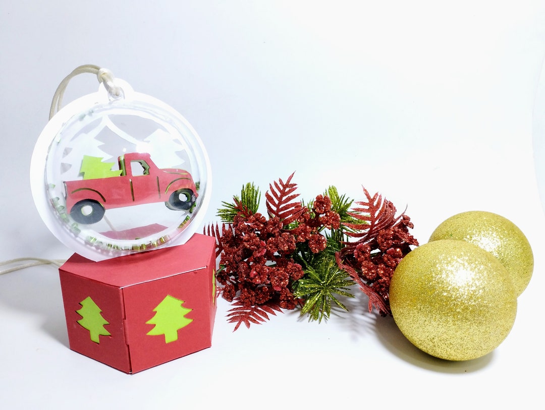 SVG Snow Globe Ornament Ball Gift Box Christmas Truck Svg Cut Files ...