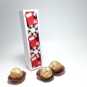 Boîte cadeau chocolatée avec bas de Noël SVG, fichiers découpés SVG, porte-bonbons, modèle Cricut, boîte à friandises de Noël DXF, boîte à bonbonnière, cadeau de Noël