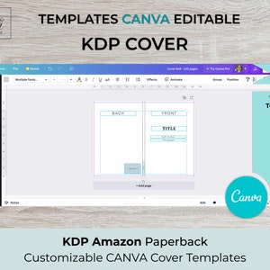 CANVA KDP Cover Templates 6x9  for  50, 100, 110, 120, 130, 140,  150, 180, 200, 250 pages | ready to edit