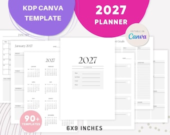 2027 Planner Templates for Canva | 6x9 KDP Interior | Editable Printable Digital Download