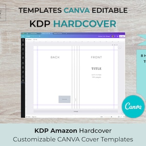 CANVA KDP Hardcover Templates 6x9  for 100, 110, 120, 130, 140, 150, 180, 200 pages | ready to edit