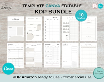 KDP Interior Designs Bundle | 10 best seller CANVA Templates | Editable on CANVA | Commercial licence