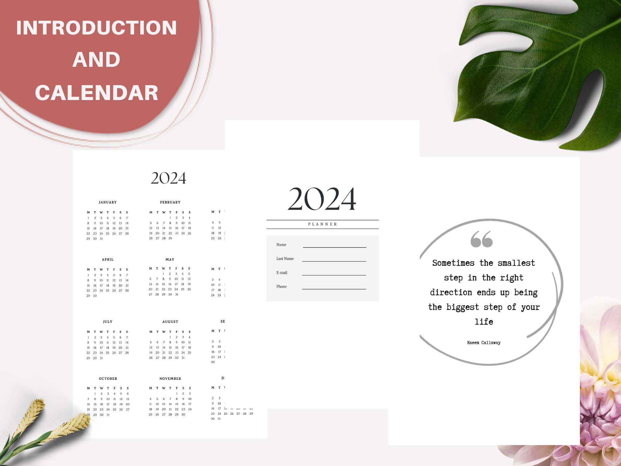 CANVA 2024 Planner Templates KDP Planner 6x9 Inches Editable in Canva