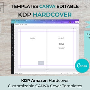 CANVA KDP Hardcover Templates 8.25x11  for 100, 110, 120, 130, 140, 150, 180, 200 pages | ready to edit