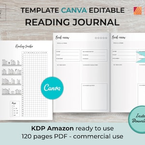 CANVA Template per libro di lettura | 6×9 pollici | 120 pagine (no BLEED) | Interno KDP | Licenza commerciale