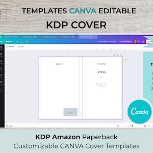 CANVA KDP Cover Templates  5.5x8.5  for 100, 120, 150, 200 pages | ready to edit