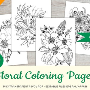 10 floral coloring pages