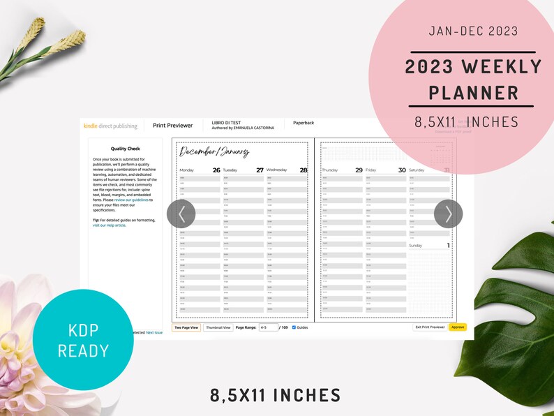 CANVA 2024 Dated Weekly Planner Templates KDP Planner Etsy UK