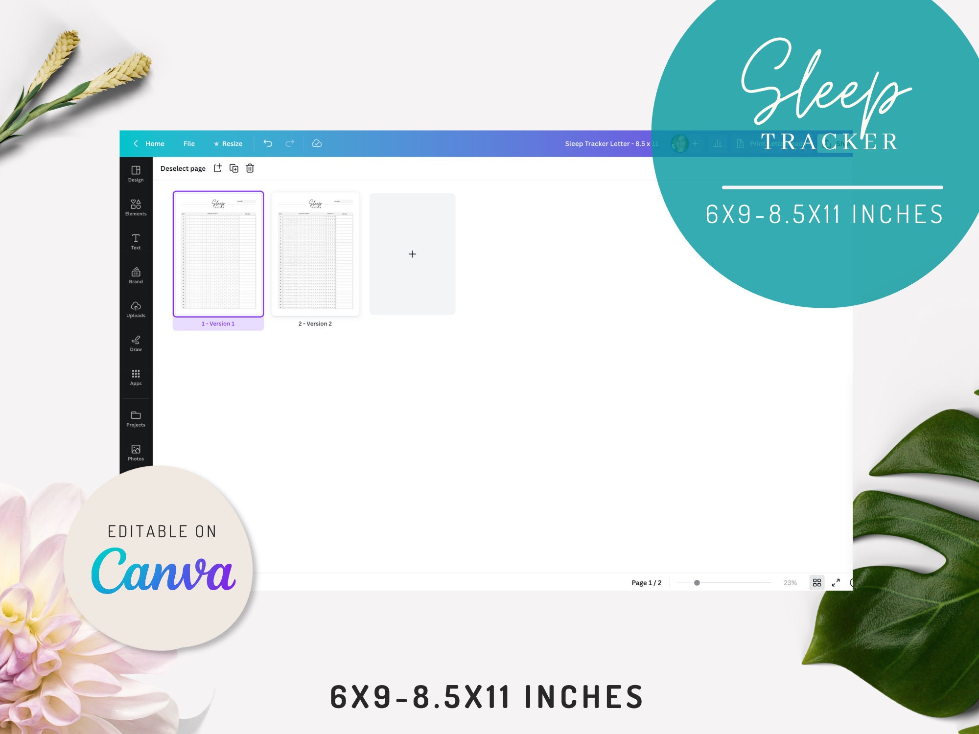 CANVA Sleep Tracker Journal Template 69, 8.5x11 Inches KDP Interior or ...