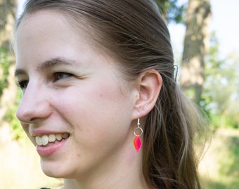 Gießen Res Harz kleine rosa Diamant-Ohrringe