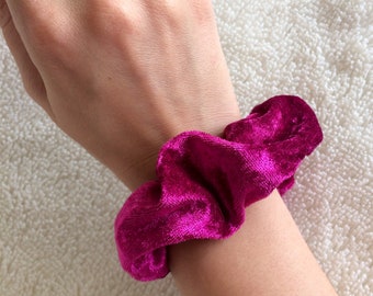 Purple Soft Velvet Scrunchie Hair Elastic