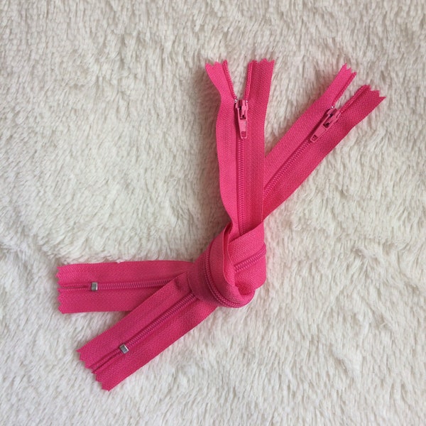 Pink zipper 30 cm 12 inch, set of 2