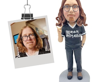 Custom Bobblehead From Photo, Personalized Polymer Clay Figurine, Anime Style Portrait Doll