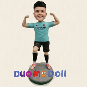 Football Player Bobblehead Figurine, Soccer Team Retirement Gift