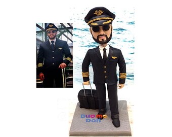Custom pilot figure custom bobblehead custom figurine birthday gift wedding gift base on your ideas