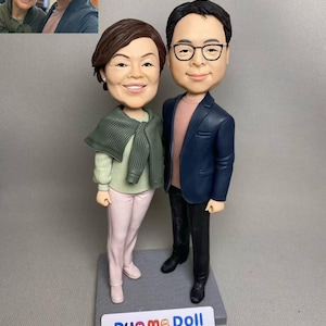 Custom Couple Bobblehead – Personalized Figurines from Photos | Wedding Cake Topper, Anniversary, Valentine’s Gift