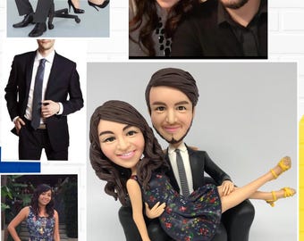 Custom Couple Bobblehead Personalized From Photo, Parents Anniversary Wedding Memorial Keepsake Handmade Figurine Gift