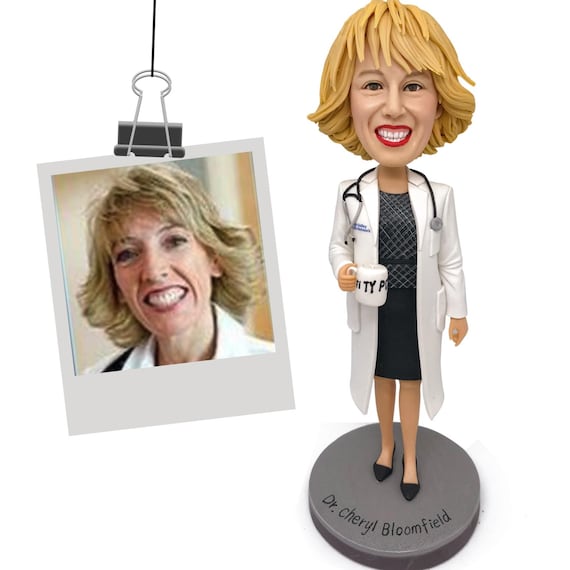 Custom Doctor Bobblehead, Personalized Medical Professional Figurine, Career Gift