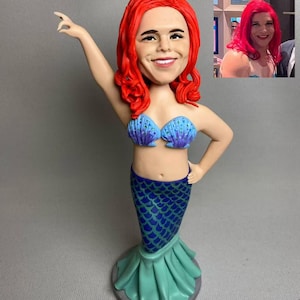 Little Mermaid Bobblehead – Unique Hand-Sculpted Figurine, Perfect for Birthdays and Holidays