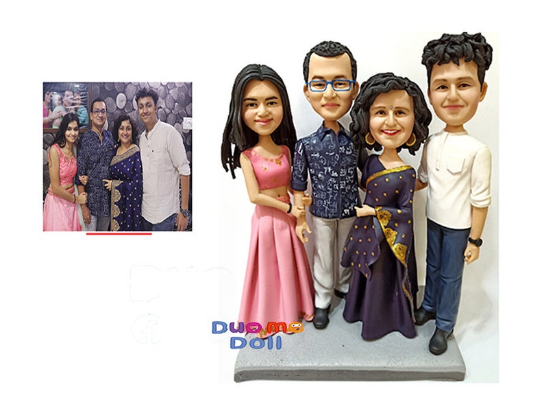 Custom bobblehead custom figurine 3D photo family bobblehead family figurines image 1