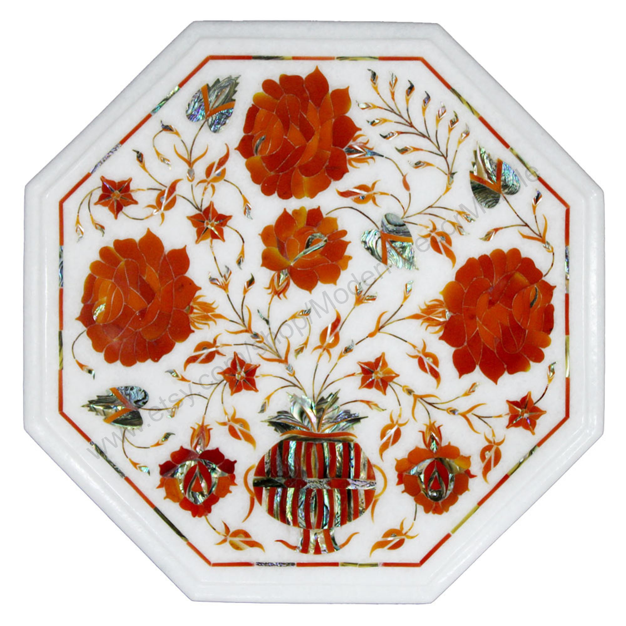 Weiße Inlay Seite und Endtisch Wohnzimmer | Etsy