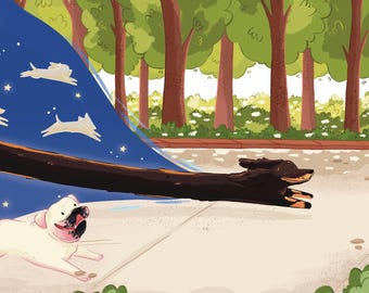 Ilustración de libros infantiles dibujada a mano / Artista de cuentos fantásticos / Ilustraciones personalizadas para libros infantiles